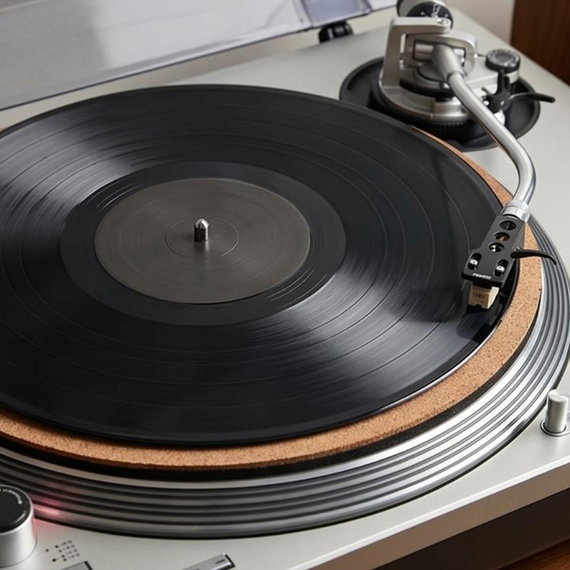 Cork & Rubber Turntable Platter Mat Reduces Noise & Sounds Vinyls Record Pad Turntable Phonograph Accessories Record Play