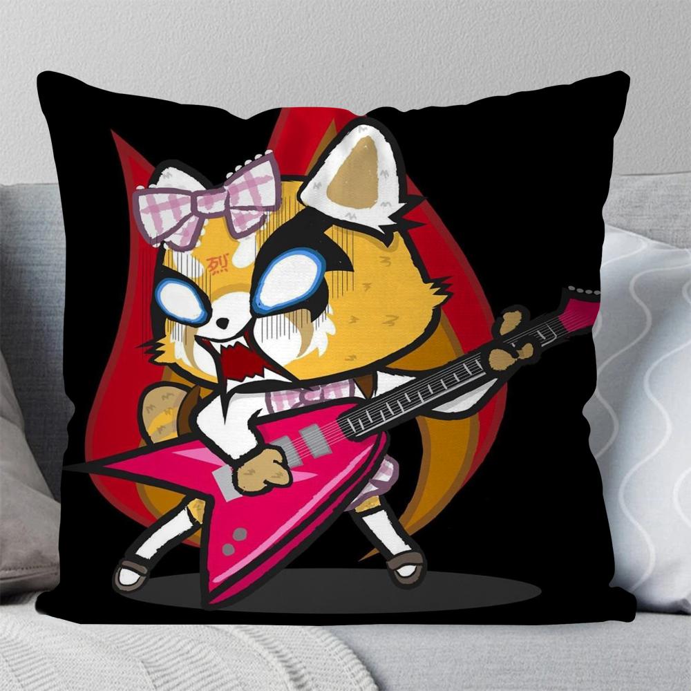Cartoon Cute A-Aggretsuko Pillow Case Square Pillow Bedroom Sofa Leisure Comfort Cushion Car Living Room Home Decoration 40X40