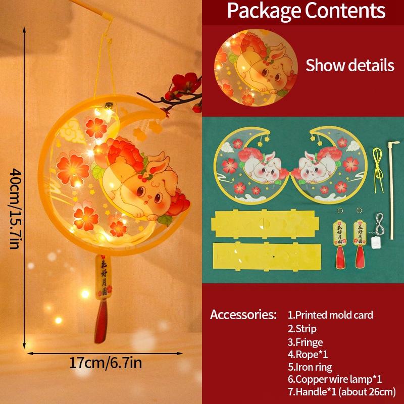 Chinese Paper Lantern Mid- Autumn Festival Lanterns Japanese Lantern Wedding Accessorie Autumn Decor DIY Material Pack