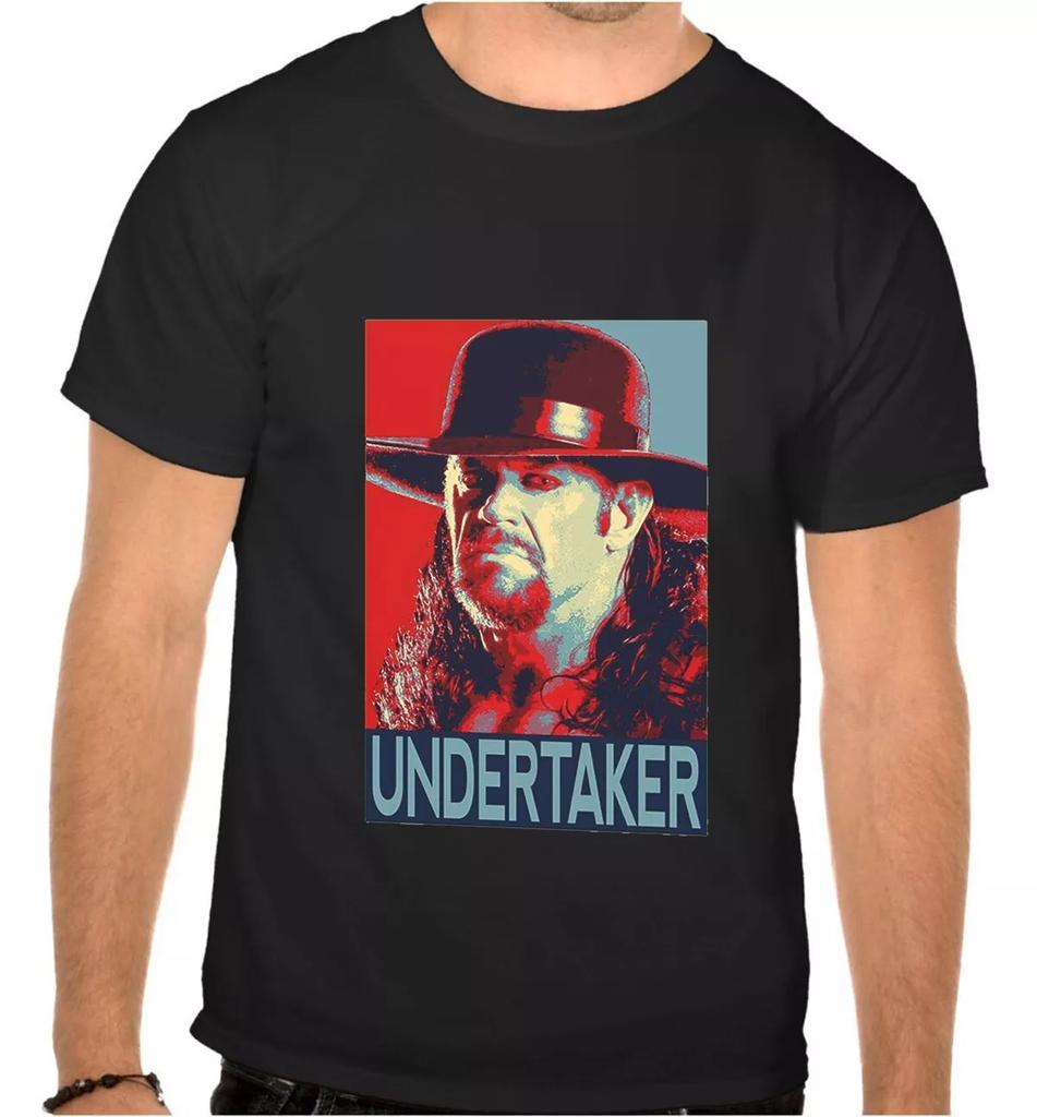 Unisex Tees 100% cotton Men's Women's WWE UNDERTAKER BLACK T-SHIRT -1063-