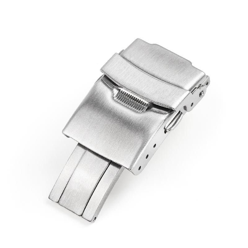 Watchdives Watch Clasp 18mm 20mm 22mm 24mm Silver Folding Safety Milled Clasp Replacement Stainless Steel Deployant Watch Buckle