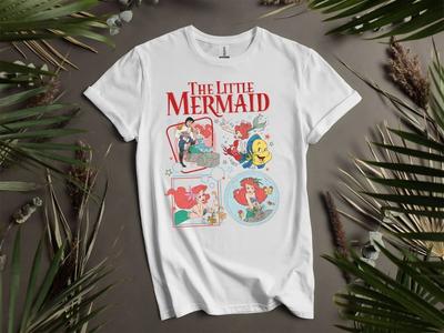 The Little Mermaid Characters Group T-shirt T Shirt Men Women Unisex Tshirt K791