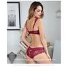 Women Sexy Underwear Set Ultra-thin No Sponge Breathable Lace Bra Large Breasts Show Small Anti-sagging Large Size Bra Set