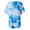 Womens Fashion Plus Size Gradient Color V-Neck Short Sleeve T-shirt Tops Blouse
