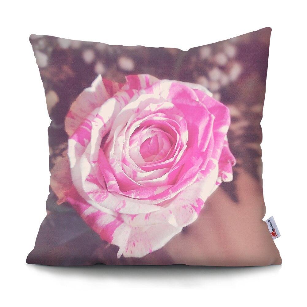 Mote Rose Putetrekk Polyester Print Putetrekk Beautiful Flower Home Decor Putetrekk