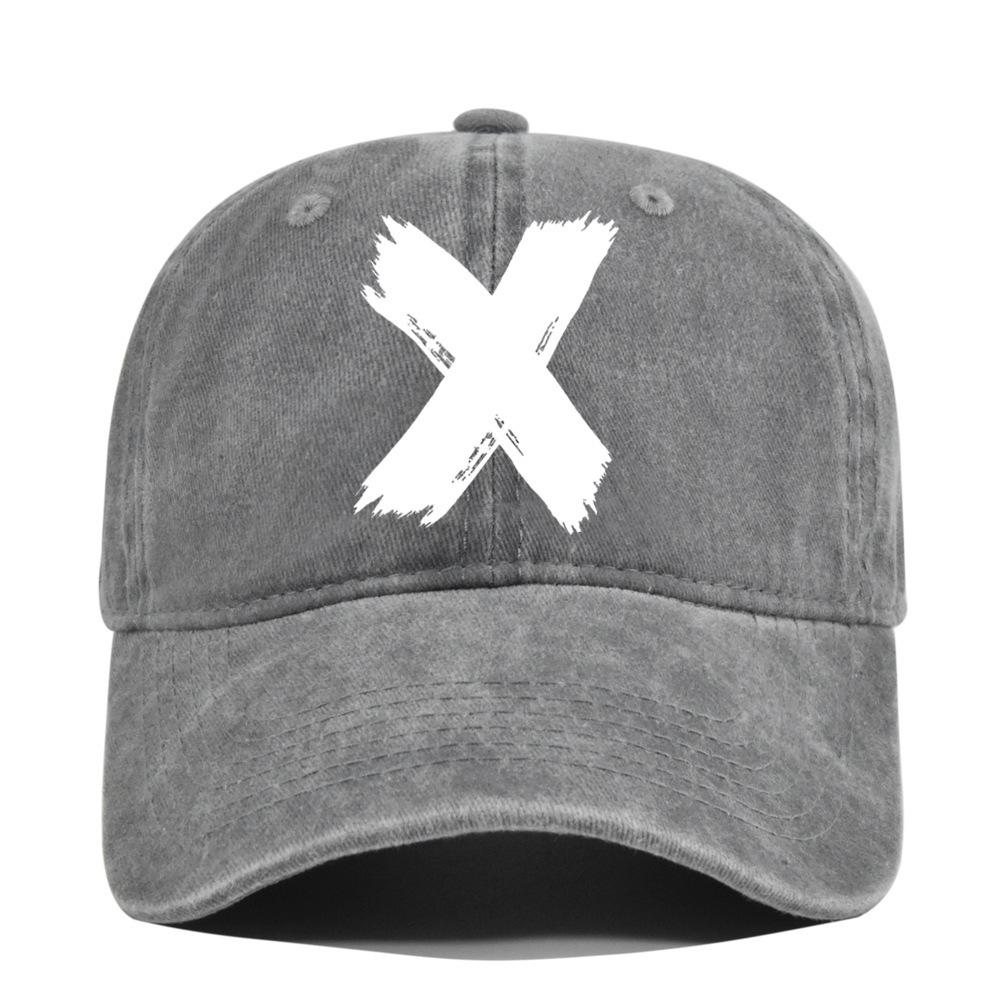 Washed x silk screen baseball cap yellowstone retro peaked cap men's and women's washed distressed sun hat cotton none