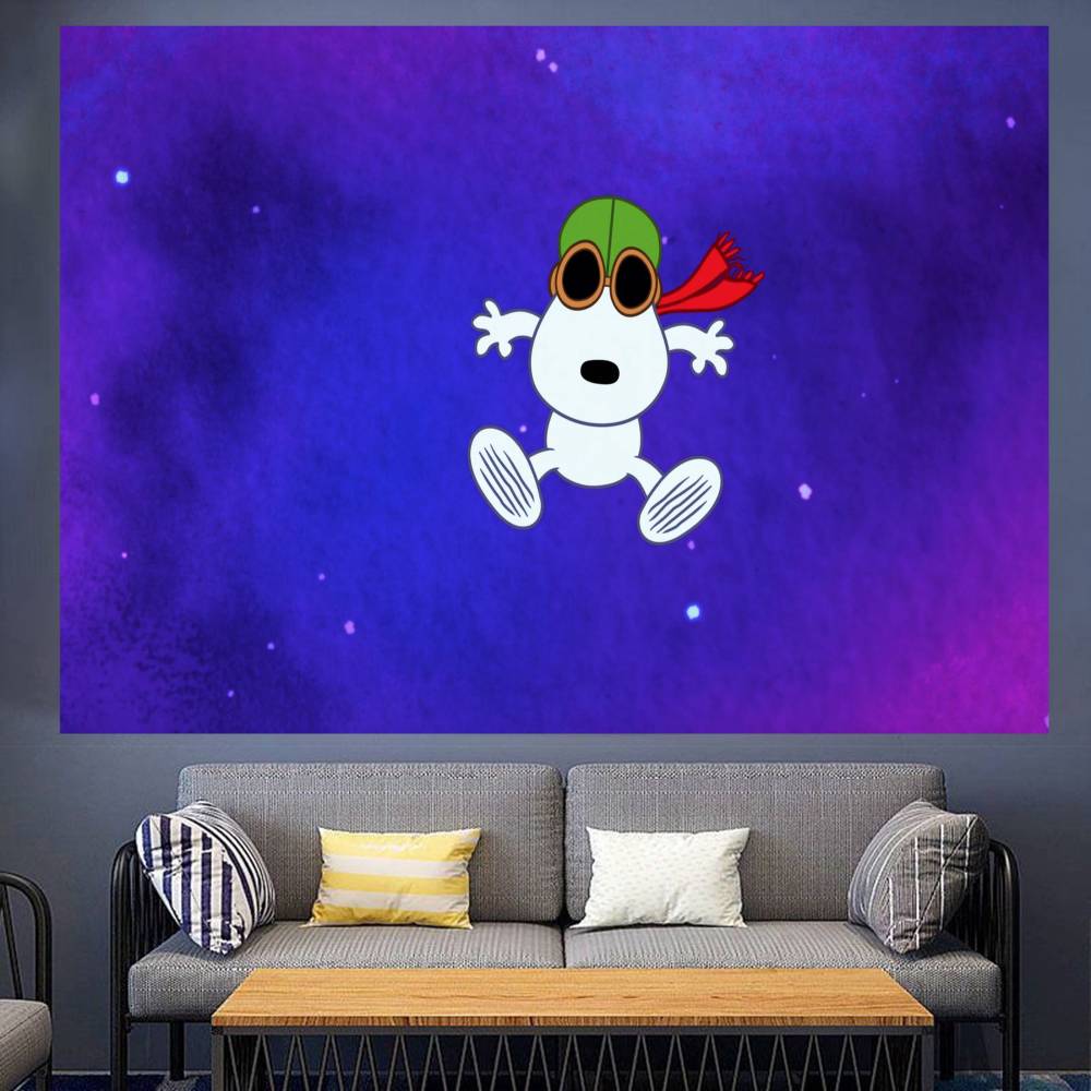 Anime S-Snoopy Cute Cartoon Dog Photography Studio Backdrop Outdoor House Party Decoration Photo Background Curtain Back Drop