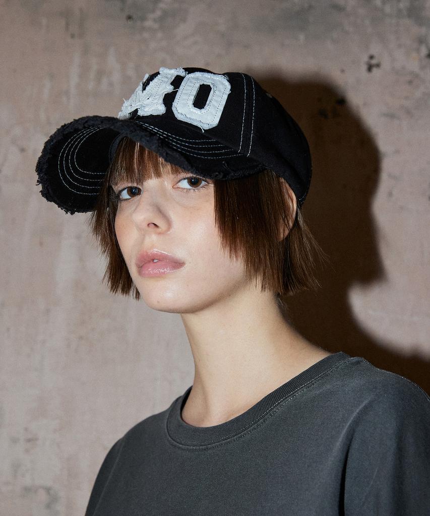 FREEMARIO Fmo Logo Damaged Ball Cap [Black]
