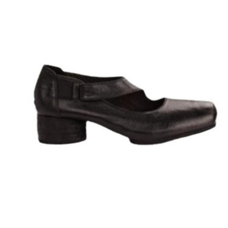 Retro Square-toed Thick-heeled Women's Single Shoes