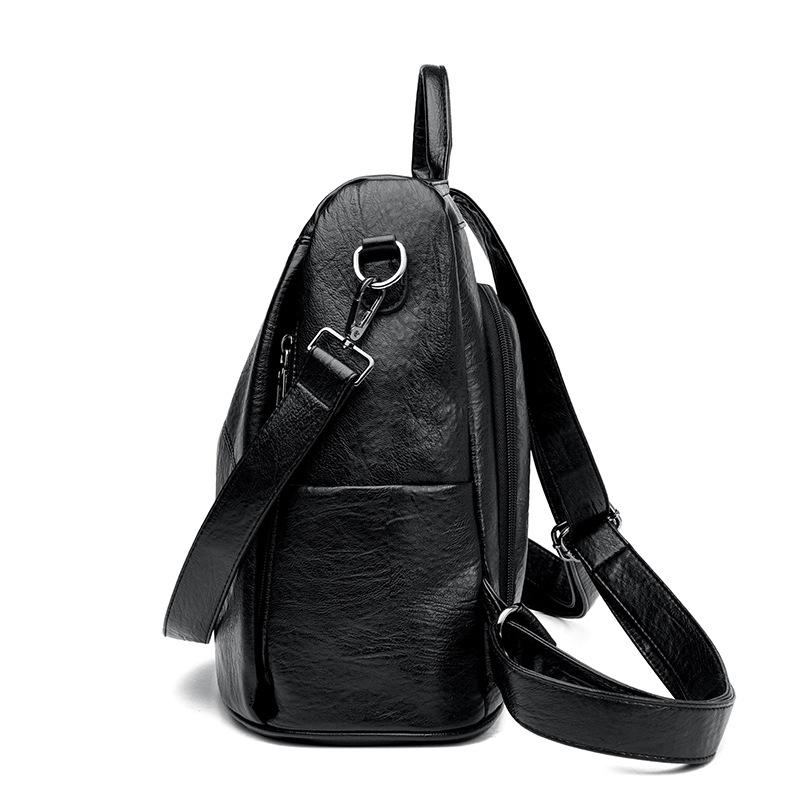 Korean version of the trend backpack women's new versatile soft leather large-capacity women's bag casual anti-theft travel backpack
