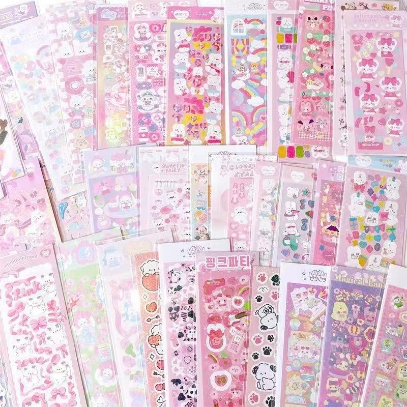 100 Sheets Cartoon Collage Laser Student Diy Decorative Scrapbooking Journals Stationery Supplies Kawaii Handbook Stickers