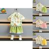Adorable Cartoon Yellow Duck Boys Summer Outfit Set Stylish Cotton Two Piece