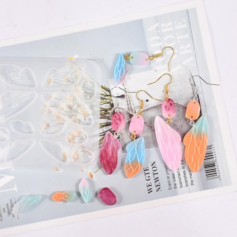 Silicone Resin Earrings Mold Butterfly Wings Pendant Mold for DIY Car Home Decor