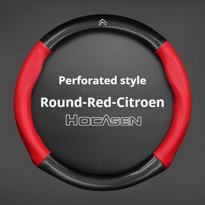 Kohlefaser-Leder-Lenkradabdeckung Für Citroen C1 C2 C3 C4 C5 C6 C4L Berlingo Picasso Aircross Sega Ely See Zubehör aik256