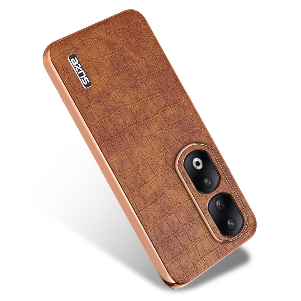 For Honor 90 Pro Case PU Leather+TPU Electroplating Phone Cover