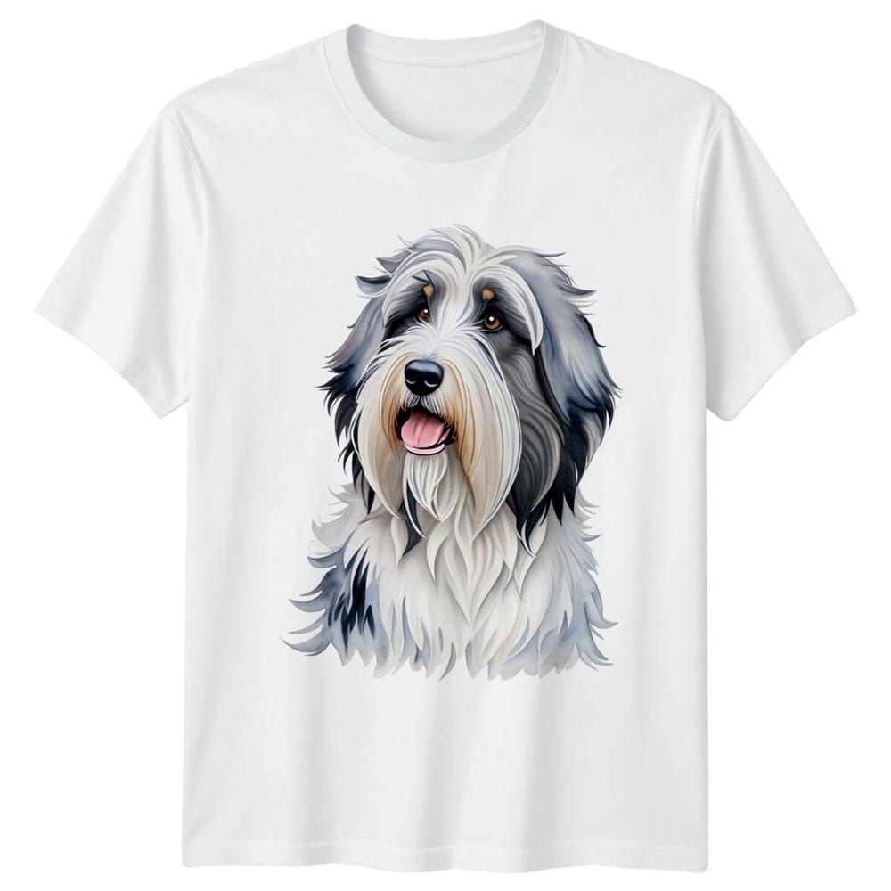Cute Bearded Collie Dog Portrait TShirt Dog Breed Tee S