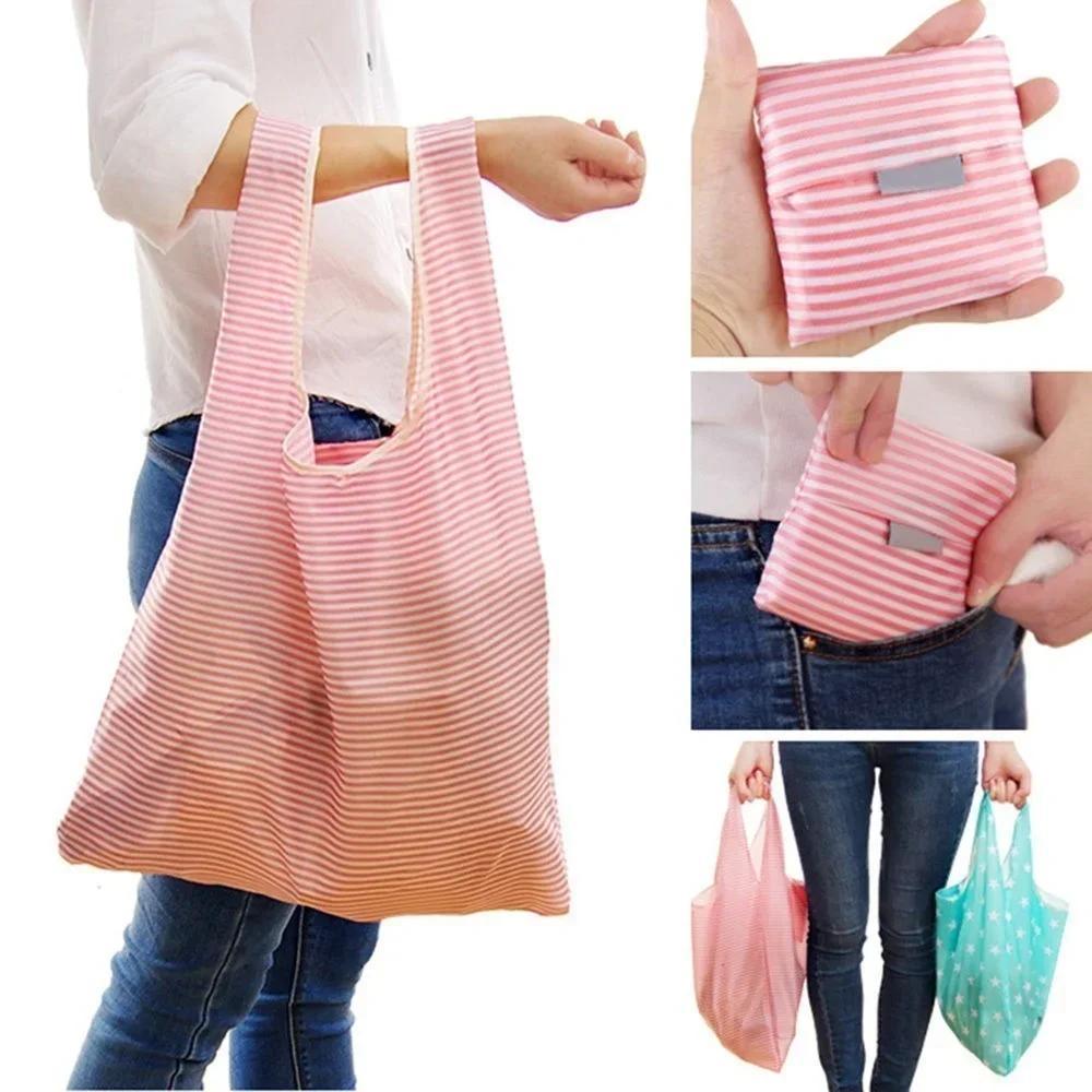 6 Stil Neue Mode Druck faltbar grün Einkaufstasche Tragetasche Faltbare Tasche Handtaschen Praktisch Große Kapazität Aufbewahrungstaschen