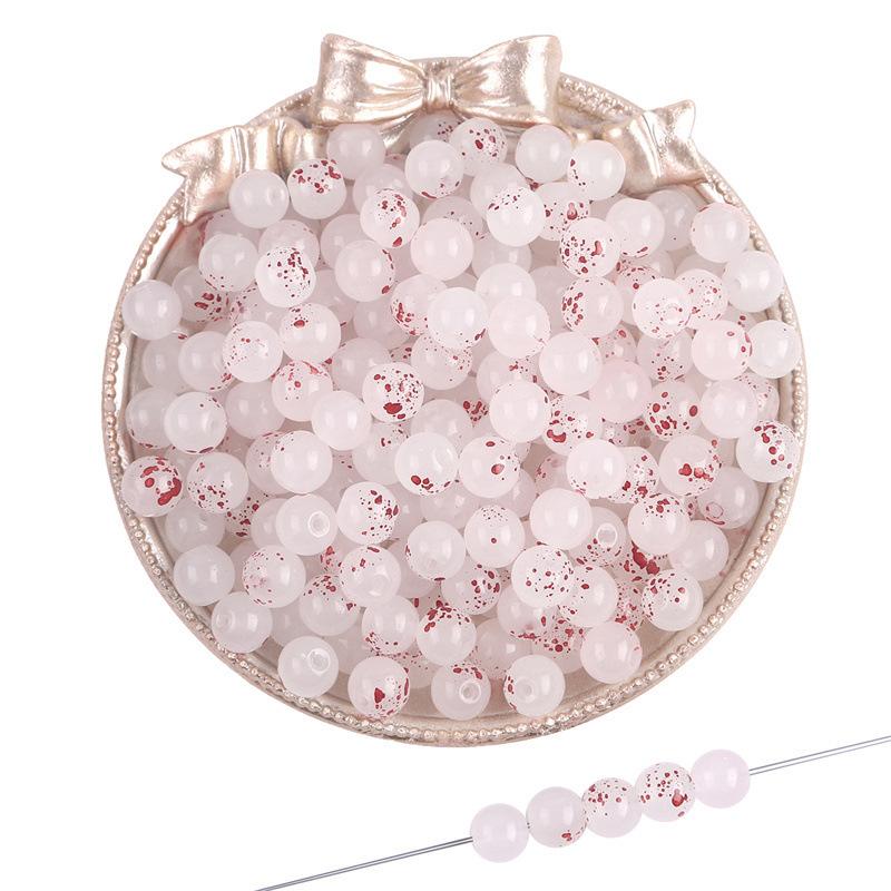 8mm Summer Dream Jelly Duplex Glass Round Beads Loose Beads DIY Handmade Bracelet Glaze Beading String Material Beads for Jewelry Making