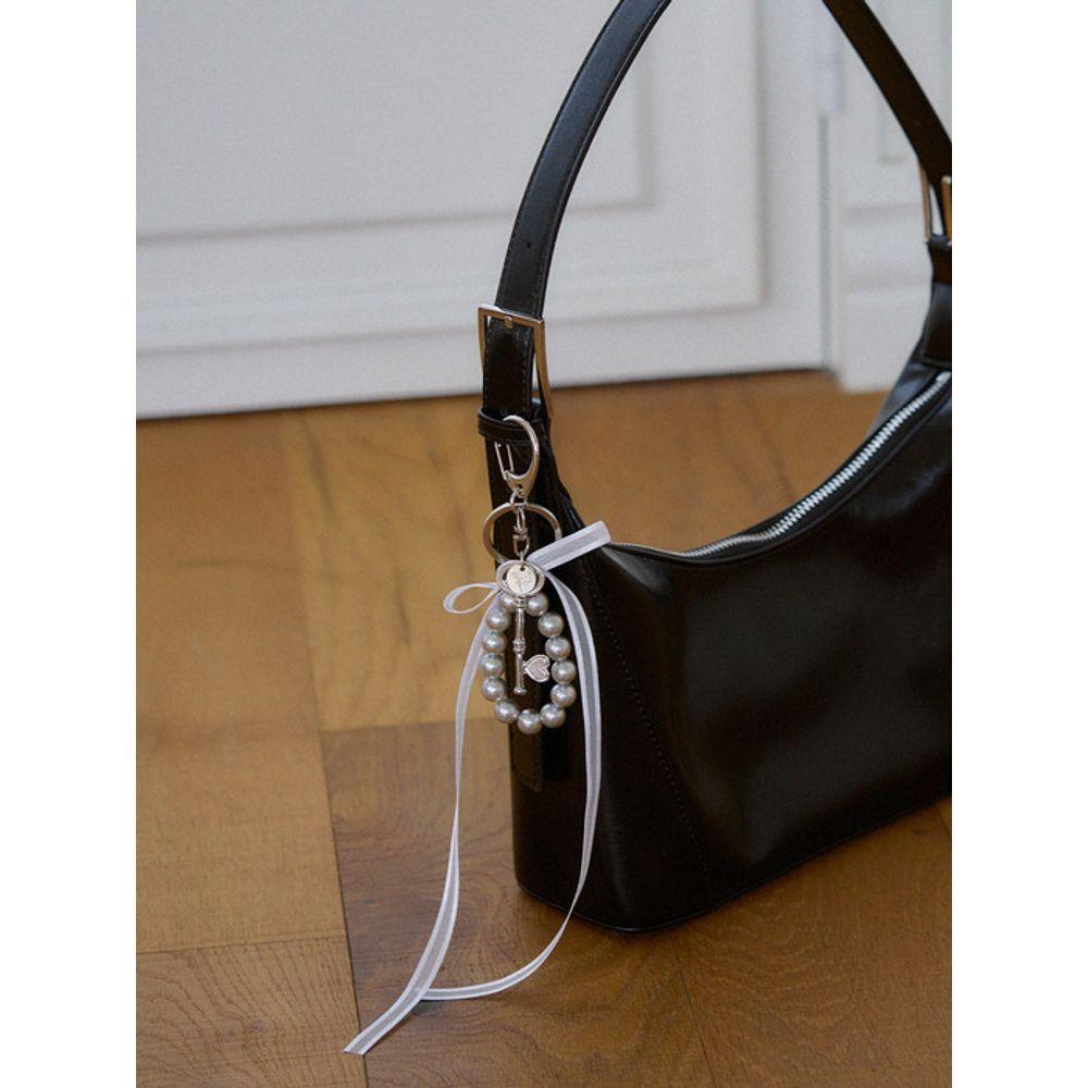 DRAWFIT WOMEN Heart Key Gray Pearl Keyring [2COLORS]