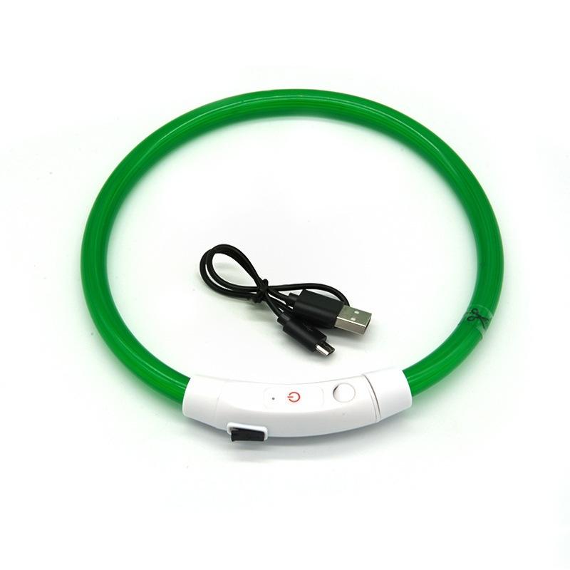 LED Dog Collar Light Up Dog Collars USB Rechargeable TPU Glow Safety Basic Dog Collars For Large Medium Small