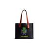 Cosmic 34 Padrão de Robô Desenho Estampa Textura de Pedrinha Fecho Magnético Lona Com Couro Bolsa Tote Bolsa de Compras Bolsa de Ombro de Mão Grande CN602-BLC