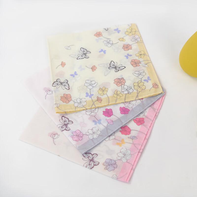 GLO-STORY Assorted Cotton Handkerchief 3-Packs
