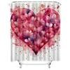 Watercolor Heart Splash Waterproof Shower Curtain, Artistic Design for Bathroom Decor, Enhances Romantic and Colorful Atmosphere