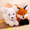 Peluche renard de dessin animé non toxique de 45 à 90 cm, à longue queue, blanche et rousse, douce et câline, cadeau d'anniversaire ou de Noël.