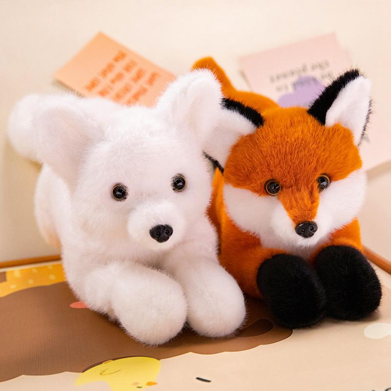 Peluche renard de dessin animé non toxique de 45 à 90 cm, à longue queue, blanche et rousse, douce et câline, cadeau d'anniversaire ou de Noël.