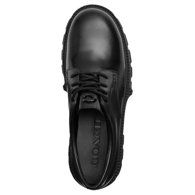 Coach Jonathan Leather Round Toe Lace-Up Casual Shoes Men Sneakers Black CZ615-BLK