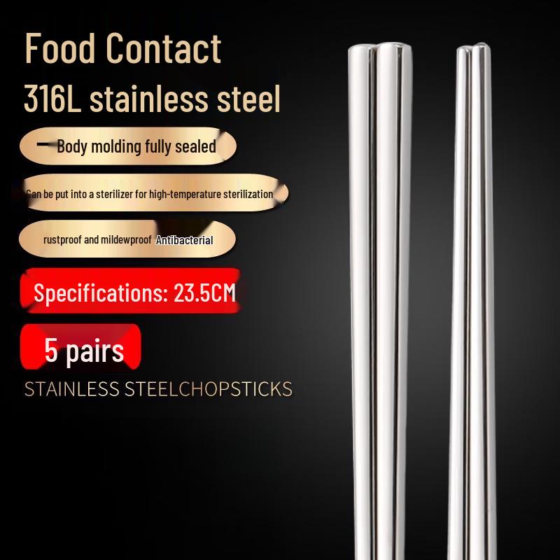 316 Stainless Steel Square Chopsticks