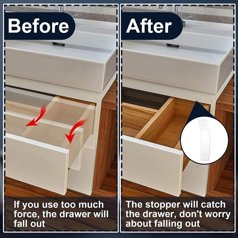 10 Pcs Non Slip Drawer Stops Clear PVC Plastic Dresser  Drawer Stoppers Drawer Bottom Repair Fixing Tool Durable
