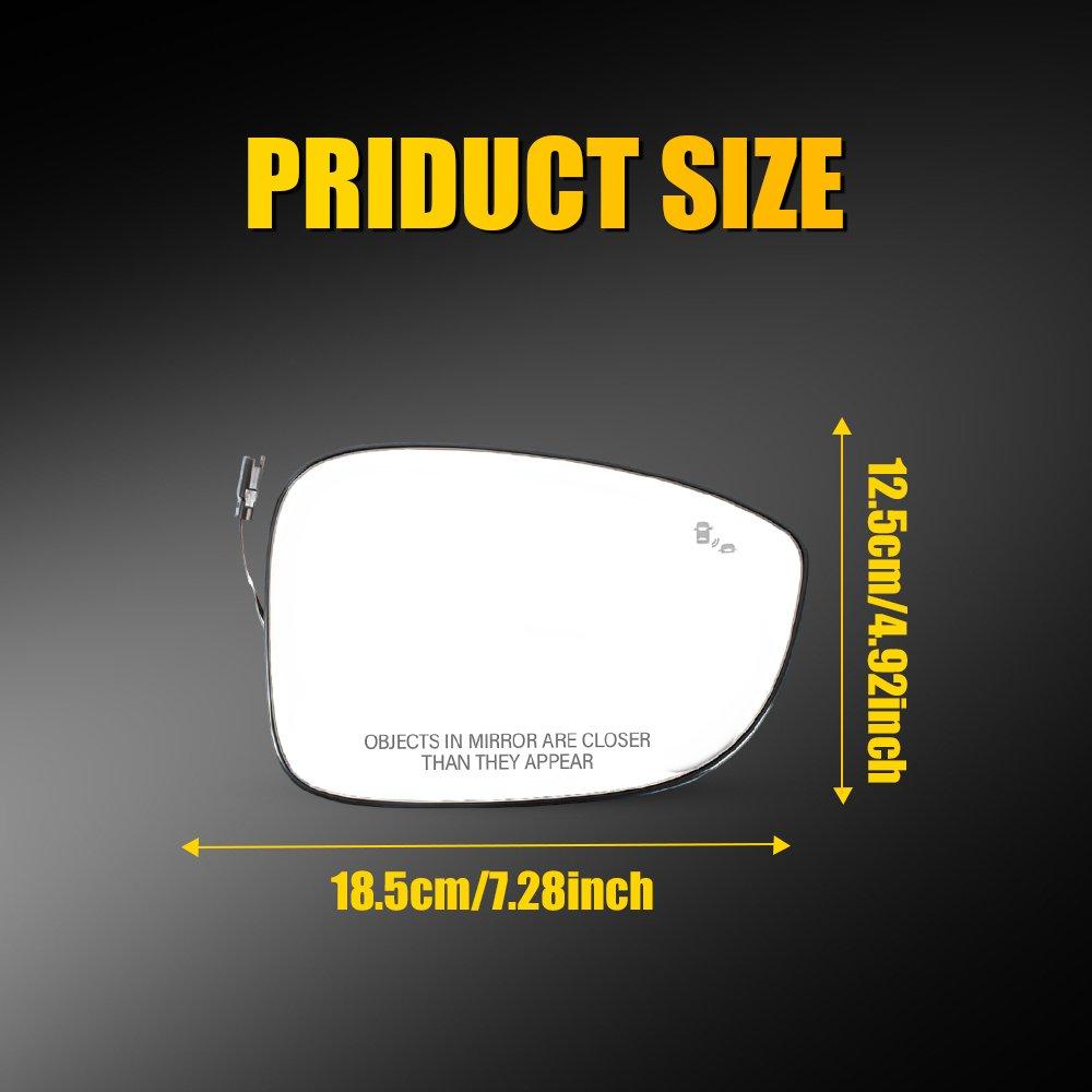 OE Fit Heated Right Side Mirror Glass with Blind Spot For 2018- Honda Accord