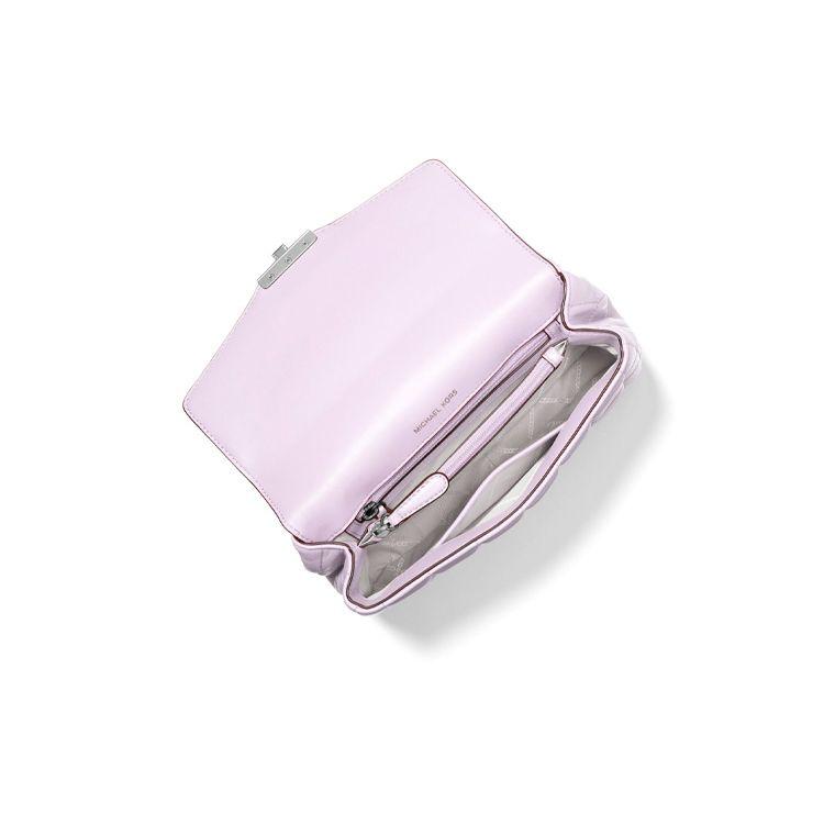 Michael Kors MK Soho Solid Color Quilted Flap Chain Leather Crossbody Shoulder Bag Large Women Bags Light-Purple 30F0S1SL3L-LVNDR-MIST