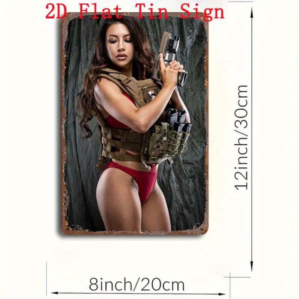 

AMBERVILLE Retro Bikini Metal Sign - Sexy Pinup Girl Wall Decor for Home Bar Living Room Man Cave Bathroom, Easy to Ha 20x30cm（7.8x11.8inch）