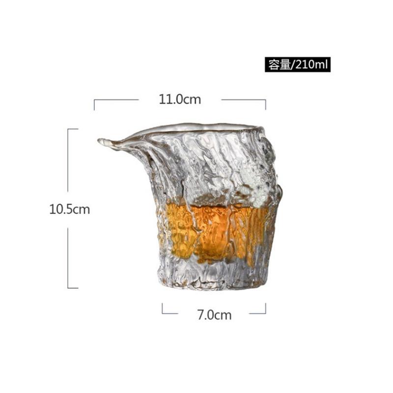 210ml Hammer Stump Pattern Glass Fair Cup Tea Dispenser Tea Divider Chahai Tea Cup Tea Ceremony Tea Set Accessories 210ML