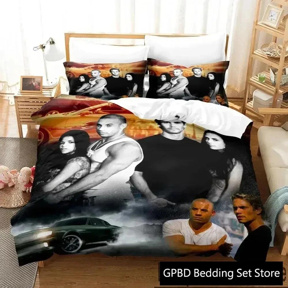 3D Print Fast and Furious Comfortable Duvet Quilt Cover Pillowcase Bedding Set Children Bedroom Decoration Home Textile