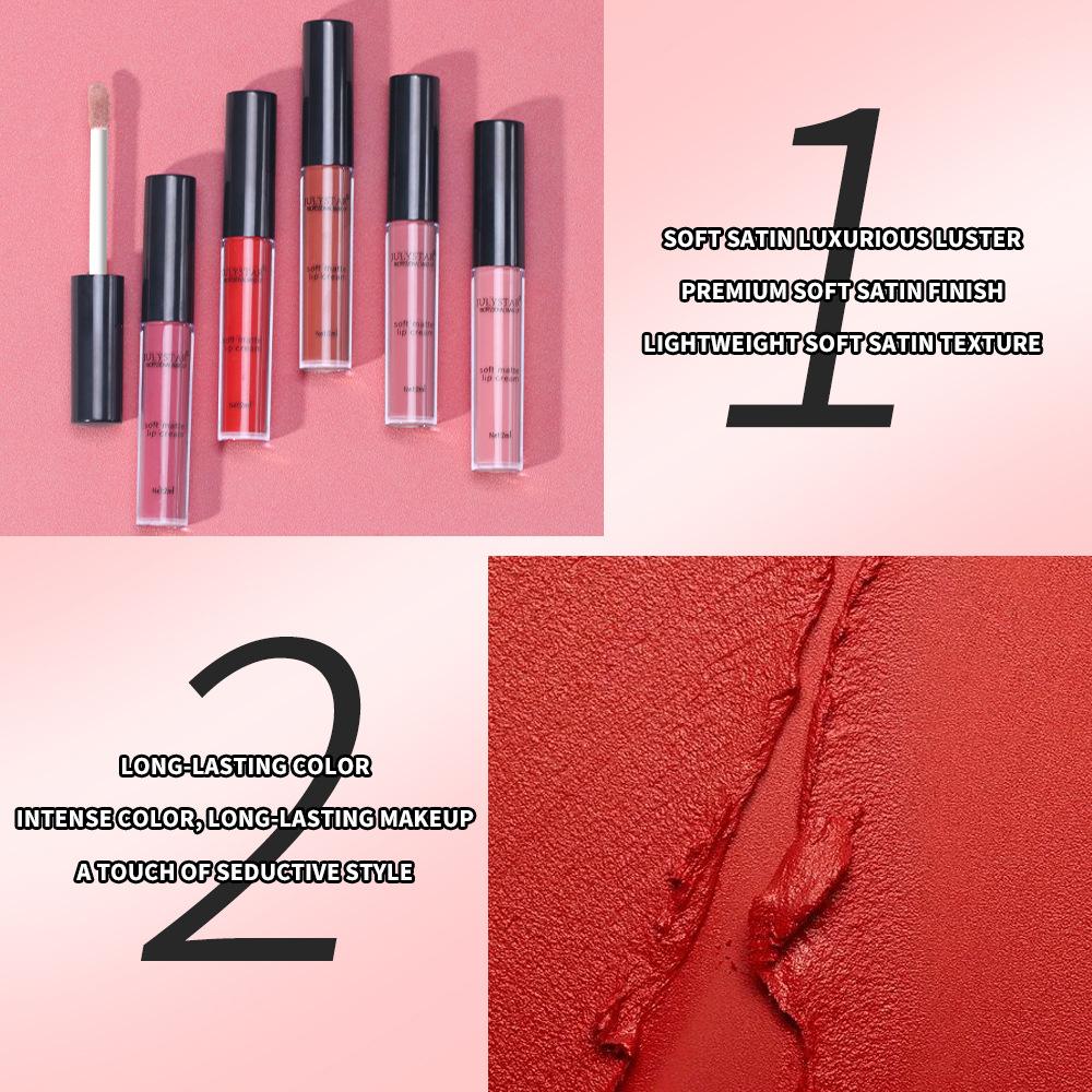Velvet Water Mist Six Lip Glaze Set Matte Non-fading Non-stick Cup Liquid Lipstick
