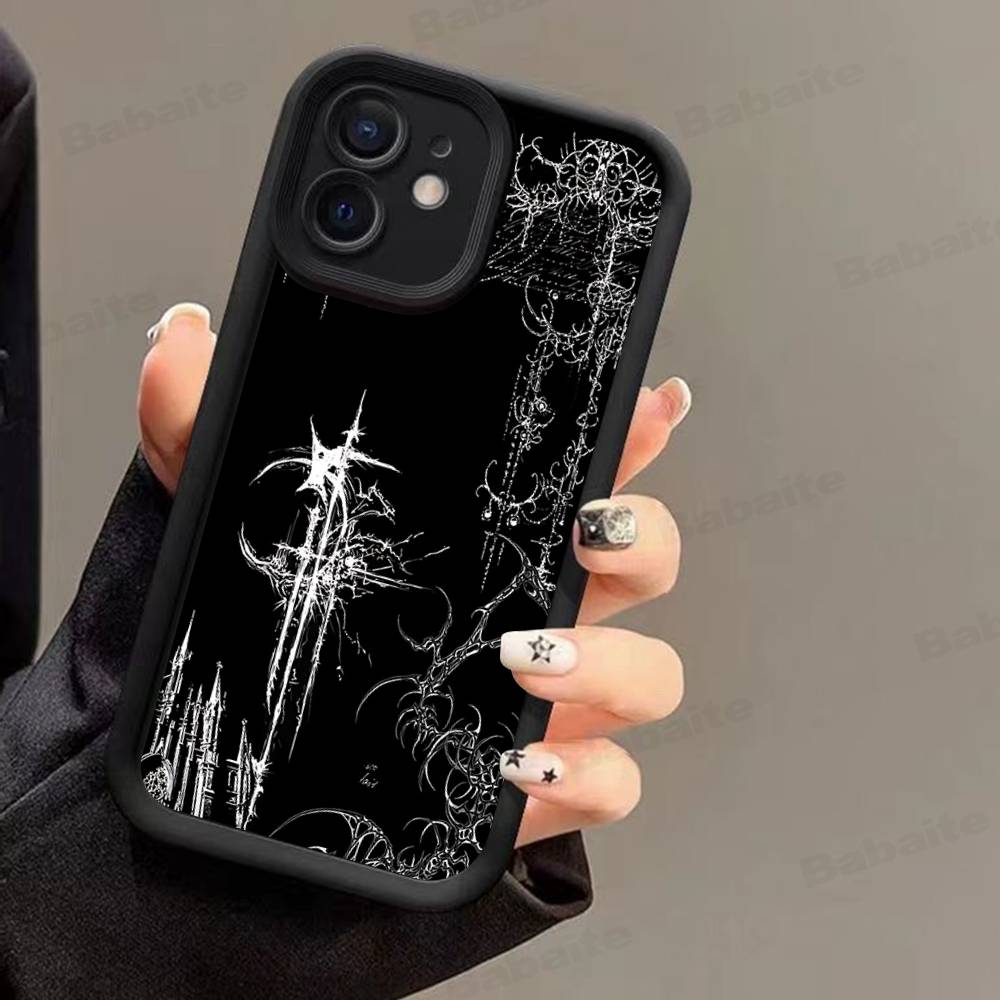 Gotisches Cyber-Sigil-Kreuz Handyhülle Für iPhone 17 Air 16 e 15 14 13 12 11 Pro Max Plus Mini SE 2020 2022 Silikon Hülle