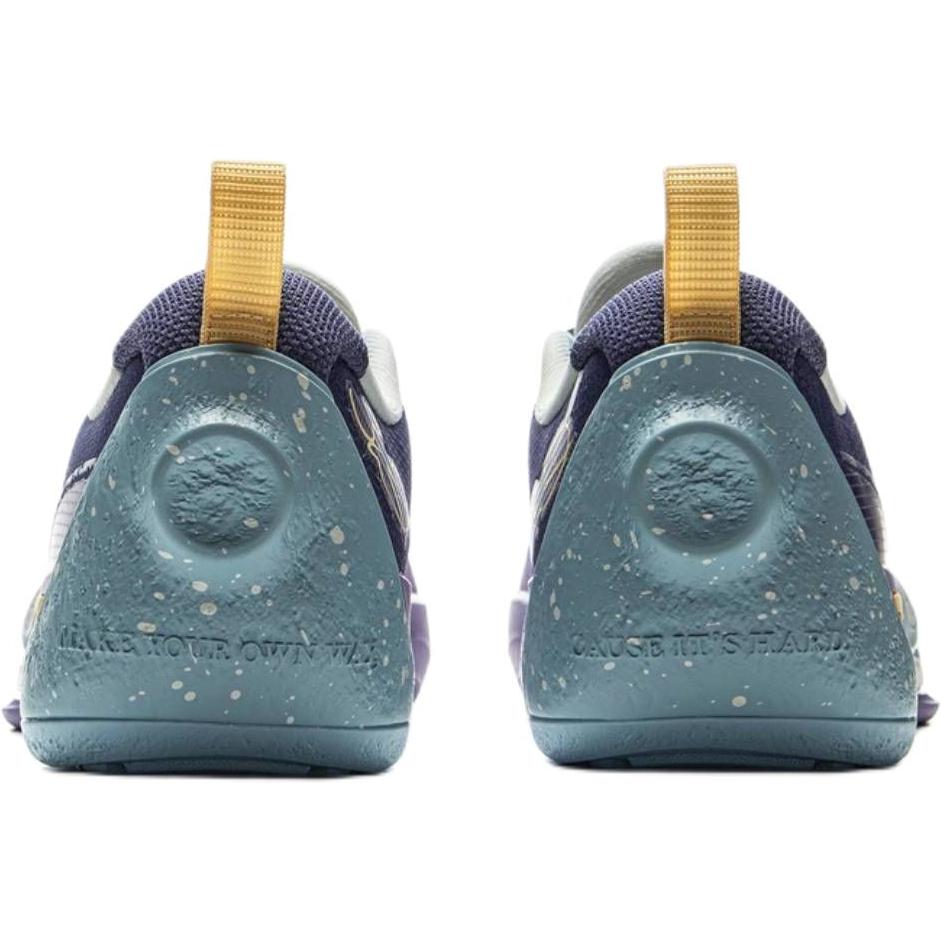 Li Ning Wade All City Fashion Comfortable Shock Absorption Rebound Support Low Top Kids Basketball Shoes Men Basketball Shoes Purple Blue YKBV010-5
