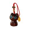 Phone Pendent Car Key Charms Decoration Hand-woven Sandalwood Key Chain Key Chain Strap Mobile Phone Ring Lucky Cat Pendant