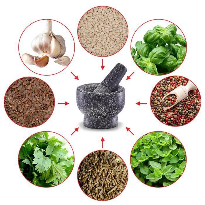 Mortier de cuisine - zeller - ø 9 cm - granit - avec pilon - pratique et élégant