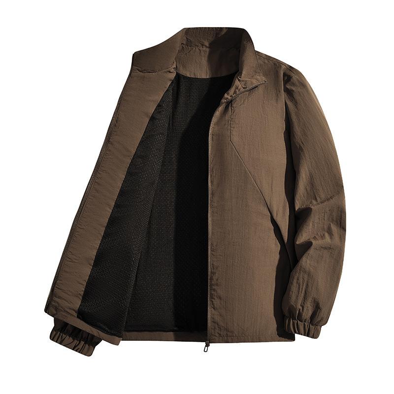 

Осень Новая Рабочая Куртка Мужская Эластичная Уличная Однотонная Куртка Стойка Мужская Куртка 5XL