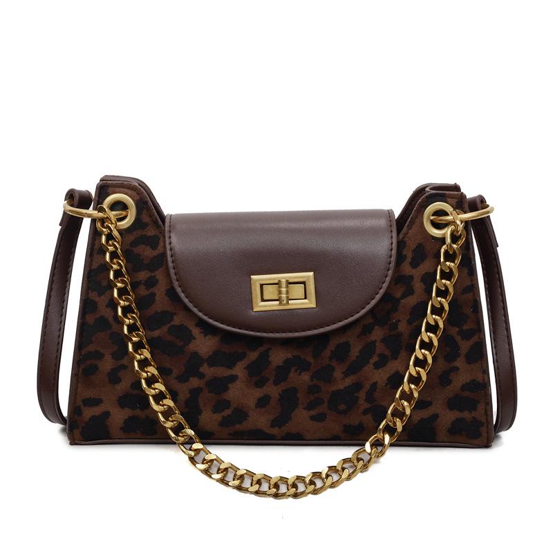 

Stylish and exquisite versatile portable baguette bag women s simple and high-end leopard print shoulder messenger bag 27*8*16