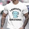 Cute Axolotl Anime T-Shirt for Men Clothing Manga Graphic Tees Funny Tshirts Short Sleeve Clothing Axolotl Cartoon Unisex Shirts