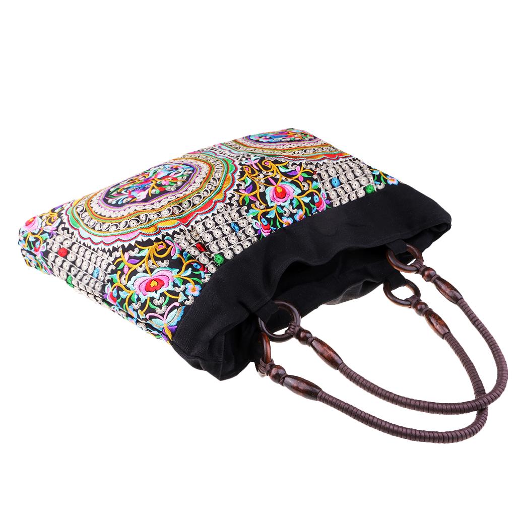 Vintage Embroidery Travel Bag Shoulder Bags Colorful Circle L uygun