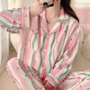 Leisure Wear Gauze Women Pajamas Sleepwear Female 2 Piece Set Ink Painting Printing Nightwear Pyjamas Home Clothes Loungewear
