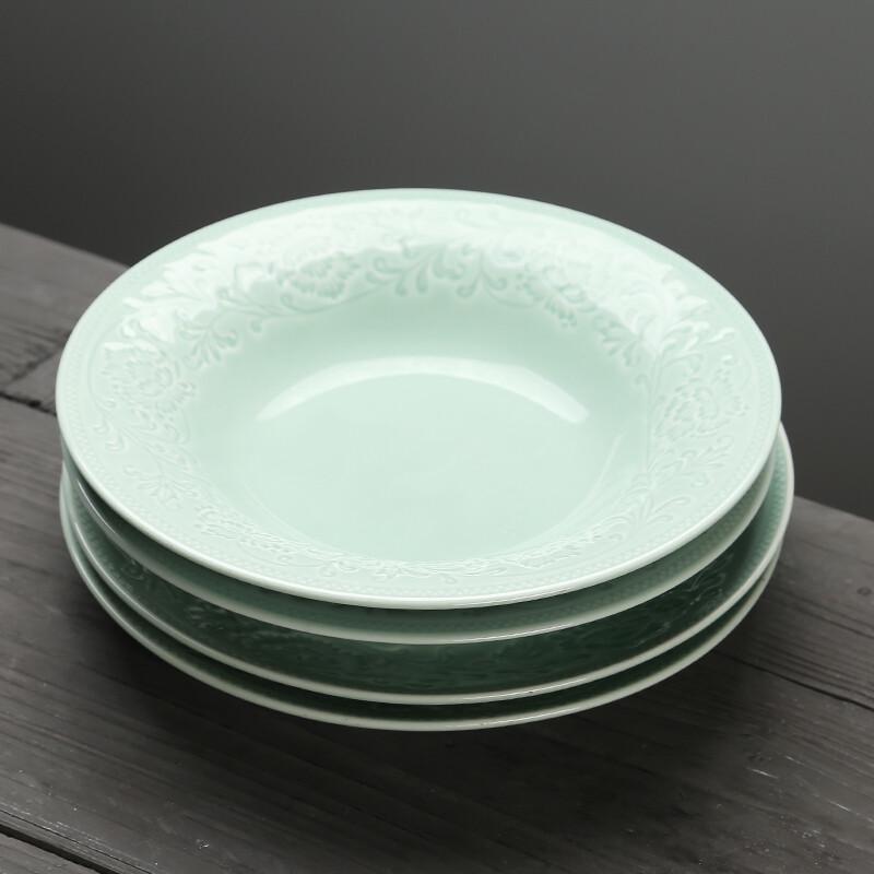 Susu Celadon Glaze Ceramic Soup Plate