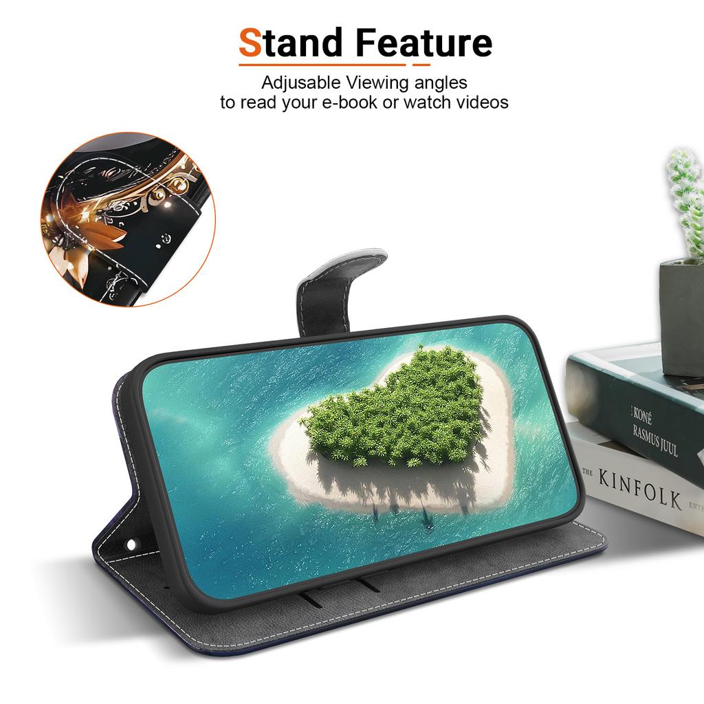 Wallet Case for Xiaomi Poco X7 5G/Redmi Note 14 Pro 5G/Note 14 Pro+ 5G Pattern Printing Leather Stand Phone Cover with Strap