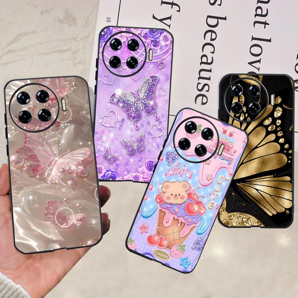 For Tecno Spark 20 Pro Plus Spark 20c 20Pro Phone Case Rose Flower Butterfly Stylish Fashion Soft Matte TPU Silicone Back Cover